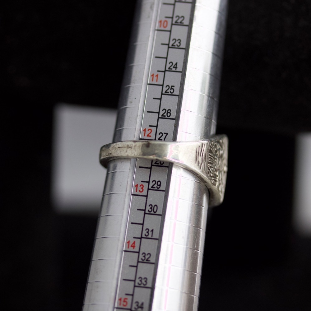 Vintage Sterling Silver 925 Eagle Signet Ring Size 12.5 Soaring Bird Nature Scen - Picture 9 of 9